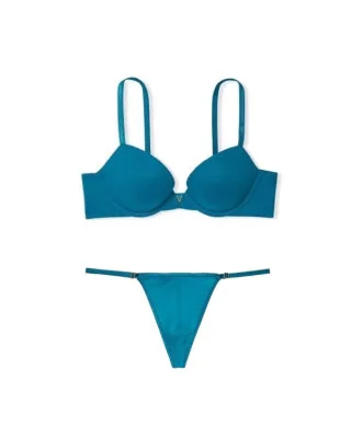 Комплект Бюстгалтер Victoria's Secret Very Sexy Push-Up Plunge Синій + Panty